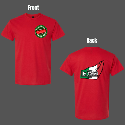Leona's Red Neon Logo Staff Shirts